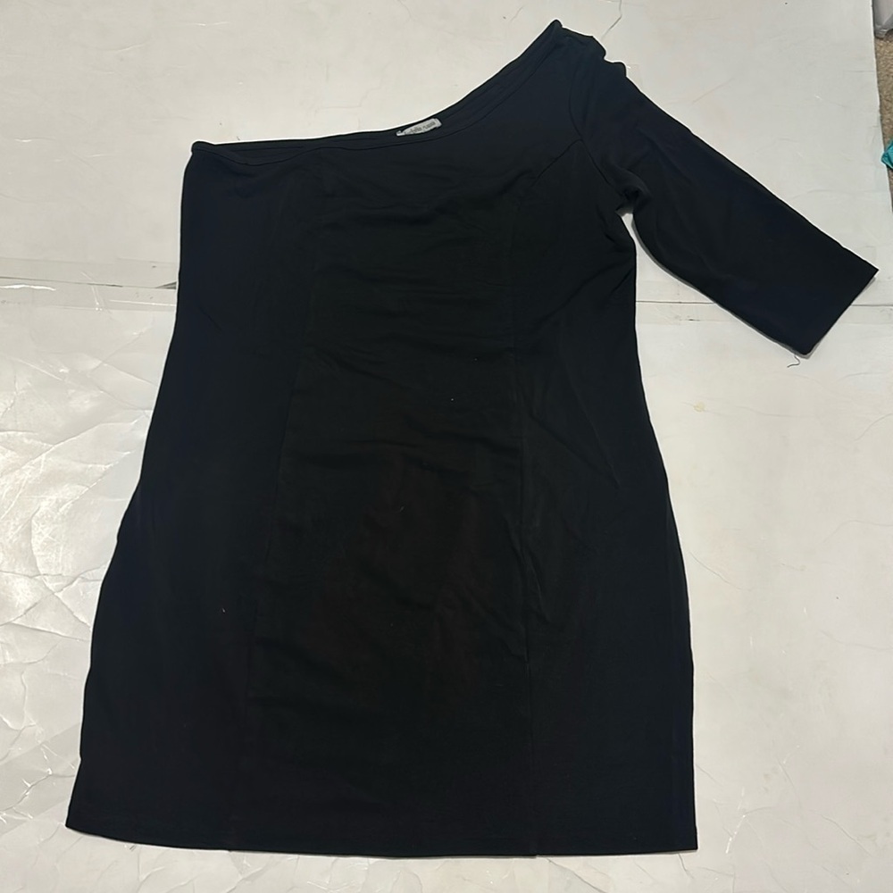 Charlotte Russe Plain Black Off the Shoulder Bodycon Sexy Dress Large Women